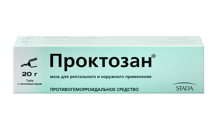 Проктозан - крайне эффективное лекарство при внутреннем геморрое, которое снимает воспаление, утоляет болезненность, дезинфицирует ткани, образует особую плёночку на повреждённых поверхностях, что снижает кровоточивость из узелков