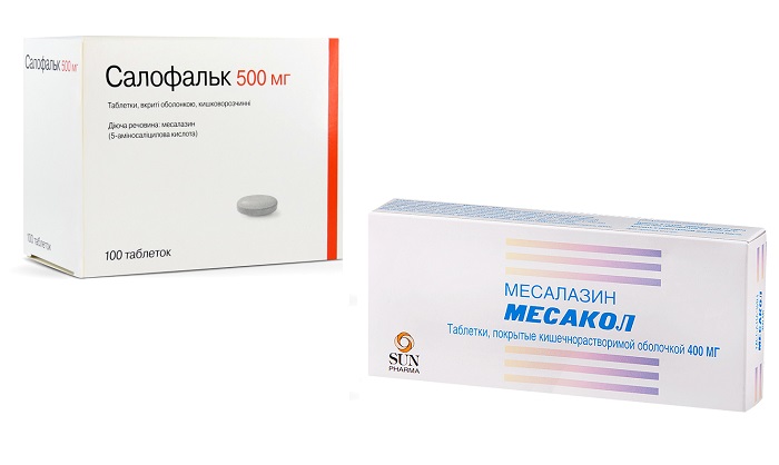 Салофальк и Месакол нередко назначают при хронических воспалительных поражениях слизистой кишечника
